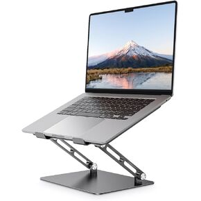 Adjustable Laptop Stand Ergonomic Computer Riser Aluminum Laptop Stand for Desk Portable Notebook Stand Laptop Riser Holder Compatible with 10-17.3’’ Laptops Tablets,Silver