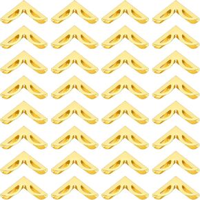 PATIKIL 17mm Metal Book Corners, 100pcs Photo Corners Book Corners Protector Retro Metal Decorative for Crafting Scrapbook Photo Album Book Binding, Gold Style 2