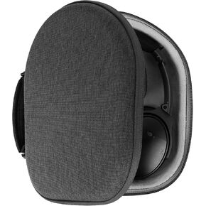 Geekria Shield Headphones Case for Lay Flat Over-Ear Headphones, Replacement Hard Shell Travel Carrying Bag with Cable Storage, Compatible with Steelseries, B&W, Skullcandy, Shure Headsets (Grey)