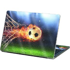 MightySkins Glossy Glitter Skin Compatible with Apple MacBook Pro 13" M2 (2022) - Flaming Soccer Ball Protective, Durable High-Gloss Glitter Finish Easy to Apply and Change Styles Made in The USA