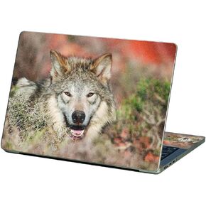 MightySkins Glossy Glitter Skin Compatible with Apple MacBook Pro 13" M2 (2022) - Happy Wolf | Protective, Durable High-Gloss Glitter Finish | Easy to Apply and Change Styles | Made in The USA