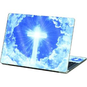 MightySkins Glossy Glitter Skin Compatible with Apple MacBook Pro 13" M2 (2022) - Faith Clouds | Protective, Durable High-Gloss Glitter Finish | Easy to Apply and Change Styles | Made in The USA