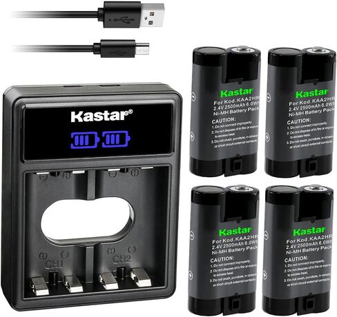 Kastar 3-Pack KAA2HR Battery and LCD Dual USB Charger Replacement for Kodak EasyShare C623 ZOOM, C633, C643, C643 ZOOM, C653, C653 ZOOM, C663, C663 ZOOM, C703, C713, C713 ZOOM, C743, C743 ZOOM Camera in Saudi Arabia