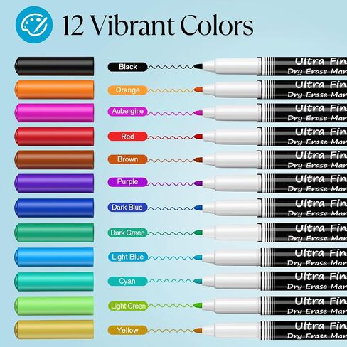 MaxGear Dry Erase Markers, Ultra Fine Dry Erase Markers, Ultra Fine Tip Dry Erase Markers, Extra Ultra Fine Point Dry Erase Markers, Ultra Fine Tip Markers, Color Dry Erase Markers for Office, 8 Count in Saudi Arabia