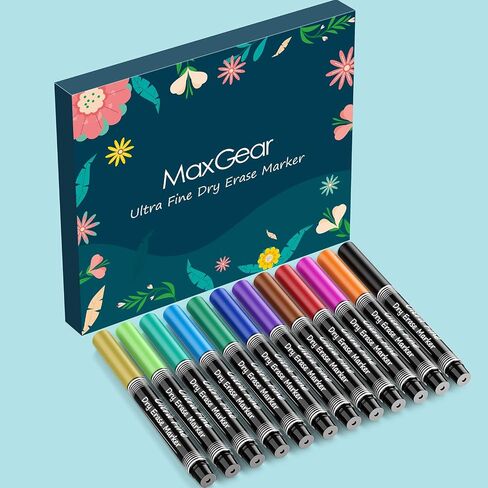MaxGear Dry Erase Markers, Ultra Fine Dry Erase Markers, Ultra Fine Tip Dry Erase Markers, Extra Ultra Fine Point Dry Erase Markers, Ultra Fine Tip Markers, Color Dry Erase Markers for Office, 8 Count in Saudi Arabia