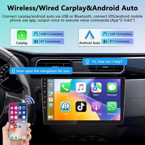 Podofo [2G+64G] Carplay IPS Double Din Car Stereo Android 13 9 بوصة شاشة تعمل باللمس وراديو صوت للسيارة مع نظام Android للتحكم الصوتي التلقائي ونظام تحديد المواقع العالمي (GPS) ووصلة مرآة RDS/FM HiFi Bluetooth احتياطية in Saudi Arabia