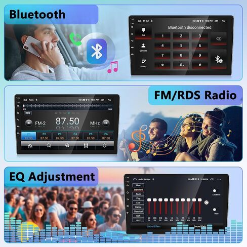 Podofo [2G+64G] Carplay IPS Double Din Car Stereo Android 13 9 بوصة شاشة تعمل باللمس وراديو صوت للسيارة مع نظام Android للتحكم الصوتي التلقائي ونظام تحديد المواقع العالمي (GPS) ووصلة مرآة RDS/FM HiFi Bluetooth احتياطية in Saudi Arabia