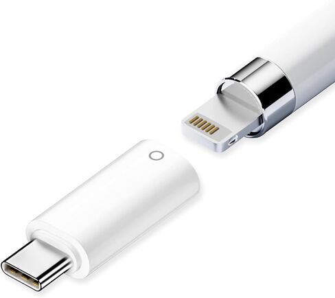 محول AreMe USB C إلى قلم رصاص للجيل الأول من Apple Pencil، محول شحن USB-C ذكر إلى قلم رصاص لجهاز iPad الجيل العاشر، موصل دونجل لشاحن iPencil من النوع C لجهاز iPad 10 (أبيض) in Kuwait