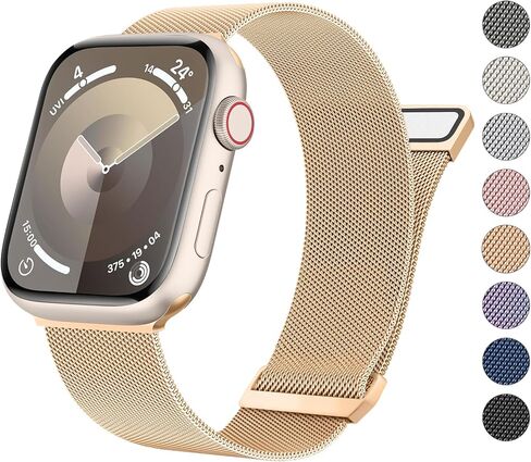 Compatible with Apple Watch Bands Series 10 46mm 42mm / Series 9 8 7 41mm 45mm / Series 6 5 4 SE2 SE 40mm 44mm / Series 3 38mm 42mm / Ultra 49mm Stainless Steel Mesh Metal Band for iWatch Bands in Kuwait