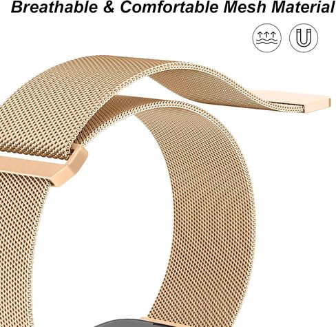 Compatible with Apple Watch Bands Series 10 46mm 42mm / Series 9 8 7 41mm 45mm / Series 6 5 4 SE2 SE 40mm 44mm / Series 3 38mm 42mm / Ultra 49mm Stainless Steel Mesh Metal Band for iWatch Bands in Kuwait