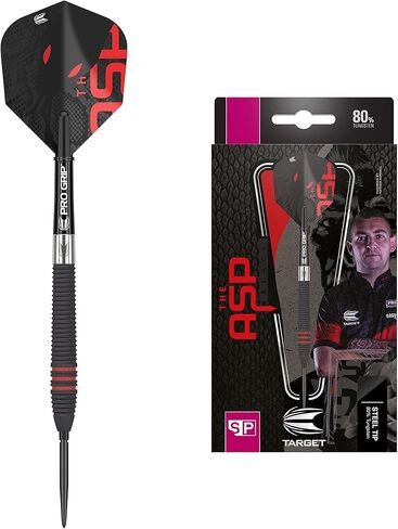 مجموعة سهام الهدف Nathan Aspinall The Asp Black 80% Tungsten Swiss Point Steel Tip Darts in Kuwait