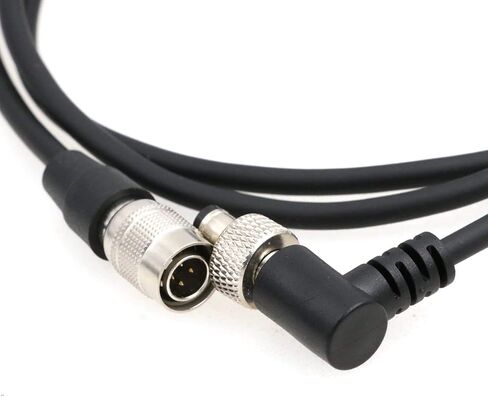 كابل الطاقة Hirose 4 Pin ذكر إلى قفل الكوع 2.5DC لأجهزة استقبال Shogun Flame Ninja Inferno/Lectrosonics SR (كابل ملفوف) in Saudi Arabia