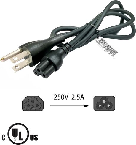 3 Prong Power Cord Replacement Power Cable for Computers, TV, Monitors, NEMA 5-15P to IEC 60320 C5 | 18AWG | 125V 10A, 3 Ft / 3' AC Cable in Saudi Arabia