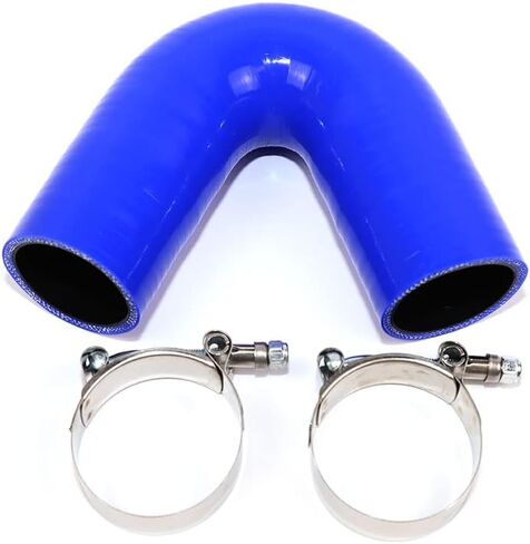 4-Ply Reinforced High Performance 2.5" ID 135 Degree Elbow Coupler Silicone Hose With SS304 T Bolt Clamp (2.5'', BLUE) in Kuwait