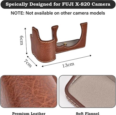 حافظة XS20، حافظة نصف كاميرا لهاتف Fuji XS20، حافظة نصف حافظة من جلد البولي يوريثان متوافقة مع كاميرا Fujifilm X-S20 الرقمية - أسود in Kuwait
