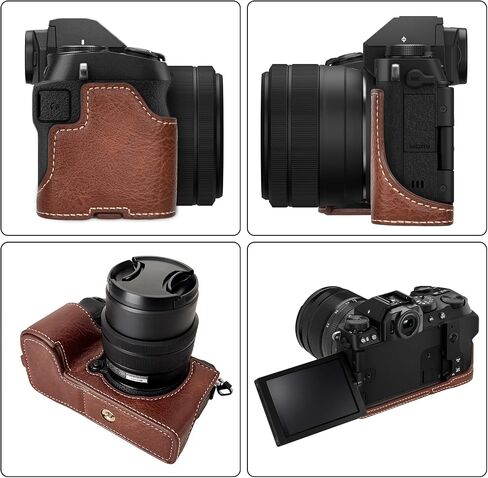 حافظة XS20، حافظة نصف كاميرا لهاتف Fuji XS20، حافظة نصف حافظة من جلد البولي يوريثان متوافقة مع كاميرا Fujifilm X-S20 الرقمية - أسود in Kuwait