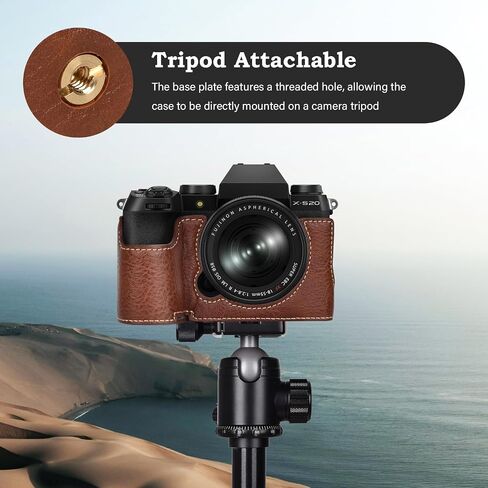 حافظة XS20، حافظة نصف كاميرا لهاتف Fuji XS20، حافظة نصف حافظة من جلد البولي يوريثان متوافقة مع كاميرا Fujifilm X-S20 الرقمية - أسود in Kuwait