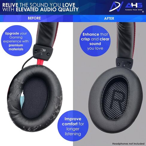 وسائد أذن فائقة الراحة من AHG متوافقة مع سماعات Turtle Beach Stealth 600/600 (الجيل 2)، HyperX Cloud 2 Wireless Cloud 3 Cloud Alpha/Alpha Wireless/Alpha S Stinger Flight ATH-M50X وغيرها in Kuwait