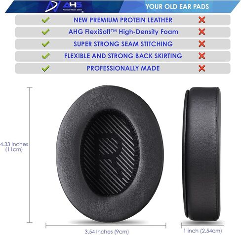 وسائد أذن فائقة الراحة من AHG متوافقة مع سماعات Turtle Beach Stealth 600/600 (الجيل 2)، HyperX Cloud 2 Wireless Cloud 3 Cloud Alpha/Alpha Wireless/Alpha S Stinger Flight ATH-M50X وغيرها in Kuwait