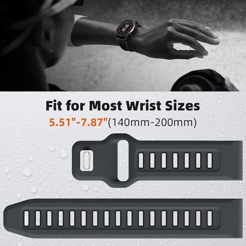 Sport Band Compatible with Garmin Instinct Watch - Quick Fit 22mm Watchband for Fenix E/8-47mm/7/6/5/Forerunner 965/955/945/935/745/Epix 2/Approach S70/S62/S60/Quatix 7/6/5/MARQ Silicone Strap in Saudi Arabia