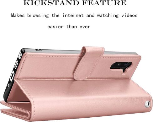 Njjex Wallet Case for Samsung Galaxy Note 10, for Galaxy Note 10 Case (2019), [9 Card Slots] PU Leather ID Credit Holder Folio Flip [Detachable] [Kickstand] Magnetic Phone Cover & Lanyard [Black] in Saudi Arabia
