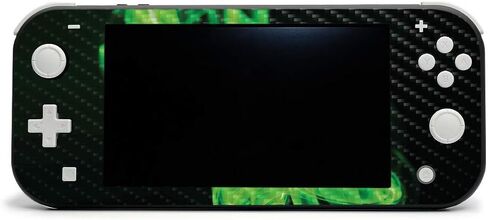 MightySkins Carbon Fiber Skin for Nintendo Switch Lite - Blue Flames | Protective, Durable Textured Carbon Fiber Finish | Easy to Apply, Remove, and Change Styles | Made in The USA in Saudi Arabia