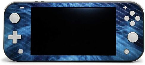 MightySkins Carbon Fiber Skin for Nintendo Switch Lite - Blue Flames | Protective, Durable Textured Carbon Fiber Finish | Easy to Apply, Remove, and Change Styles | Made in The USA in Saudi Arabia