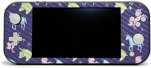 MightySkins Carbon Fiber Skin for Nintendo Switch Lite - Unicorn Dream | Protective, Durable Textured Carbon Fiber Finish | Easy to Apply, Remove, and Change Styles | Made in The USA in Saudi Arabia