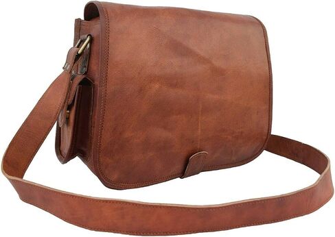 Genuine Leather DSLR Camera Bag Messenger Sling Handbag Fit DSLR with 2 Lenses for Canon Sony Nikon Canon Olympus and So On, 11-CAMGFF, Brown, Small in Saudi Arabia