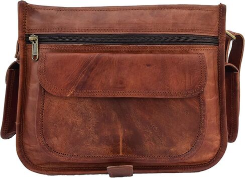 Genuine Leather DSLR Camera Bag Messenger Sling Handbag Fit DSLR with 2 Lenses for Canon Sony Nikon Canon Olympus and So On, 11-CAMGFF, Brown, Small in Saudi Arabia