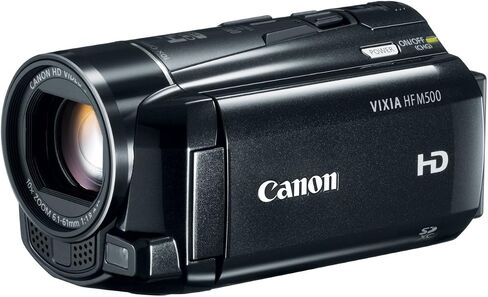 كاميرا Canon VIXIA HF M500 Full HD 10x مثبتة الصورة مع فتحة بطاقة SDXC واحدة وشاشة LCD تعمل باللمس 3.0 (تم تجديدها معتمدة) in Saudi Arabia