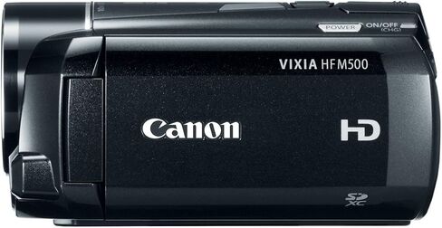كاميرا Canon VIXIA HF M500 Full HD 10x مثبتة الصورة مع فتحة بطاقة SDXC واحدة وشاشة LCD تعمل باللمس 3.0 (تم تجديدها معتمدة) in Saudi Arabia