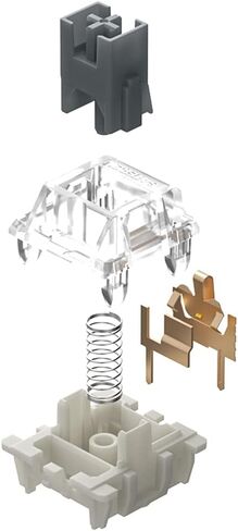 KPREPUBLIC Gateron Silver Pro Switch Linear Dust-proof Single Two-Stage Spring for Mechanical Keyboard Factory pre-lubed 45g 3pin (x70 PCS, Silver Two Stage Switch) in Saudi Arabia