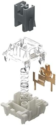 KPREPUBLIC Gateron Silver Pro Switch Linear Dust-proof Single Two-Stage Spring for Mechanical Keyboard Factory pre-lubed 45g 3pin (x70 PCS, Silver Two Stage Switch) in Saudi Arabia