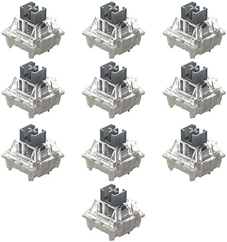 KPREPUBLIC Gateron Silver Pro Switch Linear Dust-proof Single Two-Stage Spring for Mechanical Keyboard Factory pre-lubed 45g 3pin (x70 PCS, Silver Two Stage Switch) in Saudi Arabia