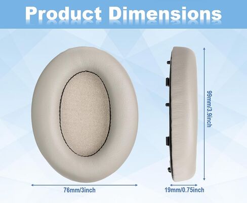 Replacement Ear Pads Cushions for Sony WH-1000XM3 Noise Canceling Headphones, with Soft-Touch Leather, Breathable Noise Isolation Memory Foam, Long-Lasting Comfort, Easy Installation (Gray) in Saudi Arabia