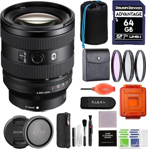 Sony FE 20-70mm f/4 G E-Mount Lens Bundle with Backpack, 64GB SD Card + More | SEL2070G in Kuwait