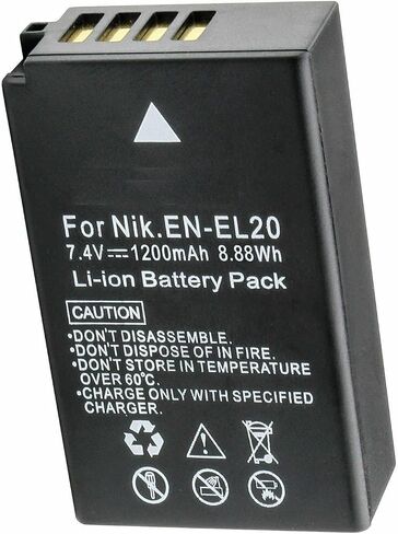 MH-27 EN-EL20 Camera Battery and Charger kit for for EN-EL20a, EN-EL22, EN-EL22a, 1 AW1,1 J1,1 J2,1 J3,1 S1,1 V3,1S1, Coolpix A,J3 MH-29 MH27Charger. in Saudi Arabia