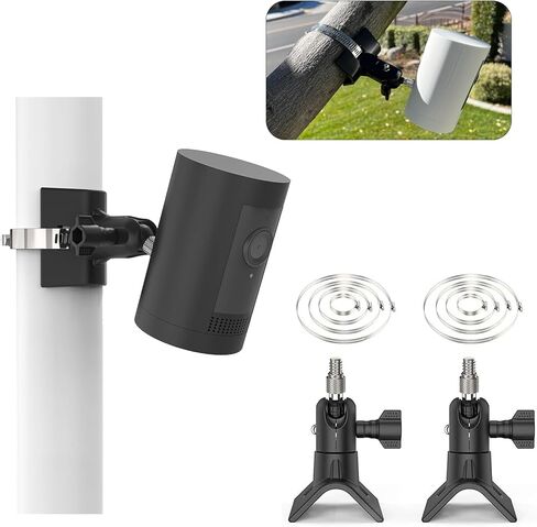 حامل عمود كاميرا أمان خارجي بدون حفر، حامل عمود عالمي متوافق مع Ring وEufy وWyze وArlo وGoogle Nest والكاميرات والمزيد - أسود - قطعتان in Kuwait