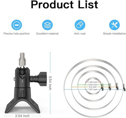حامل عمود كاميرا أمان خارجي بدون حفر، حامل عمود عالمي متوافق مع Ring وEufy وWyze وArlo وGoogle Nest والكاميرات والمزيد - أسود - قطعتان in Kuwait