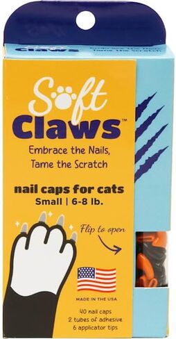 Soft Claws Safe Scratch-Free Solution for Cats - CLS (Cleat Lock System), Size: Large, Color: Halloween (Orange & Black) in Saudi Arabia