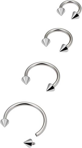 Lcolyoli 16g Septum Rings Internally Threaded Surgical Steel Septum Jewelry Lip Rings Hoop Labret Jewelry Smiley Piercing Jewelry Horseshoe Earrings Daith Piercing Jewelry for Women Men in Saudi Arabia