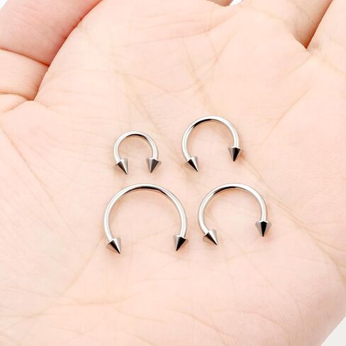Lcolyoli 16g Septum Rings Internally Threaded Surgical Steel Septum Jewelry Lip Rings Hoop Labret Jewelry Smiley Piercing Jewelry Horseshoe Earrings Daith Piercing Jewelry for Women Men in Saudi Arabia
