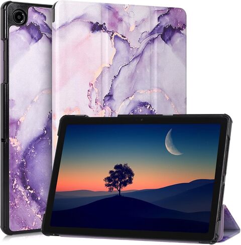 Caweet Case for Samsung Galaxy Tab A9+ / A9 Plus 11 Inch 2023, Ultra Slim Lightweight Hard Back Shell Tri-Fold Stand Cover with Atuo Sleep/Wake, Lilac Marble in Saudi Arabia