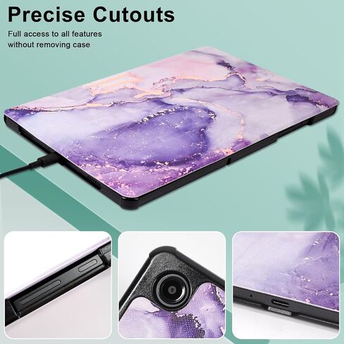 Caweet Case for Samsung Galaxy Tab A9+ / A9 Plus 11 Inch 2023, Ultra Slim Lightweight Hard Back Shell Tri-Fold Stand Cover with Atuo Sleep/Wake, Lilac Marble in Saudi Arabia