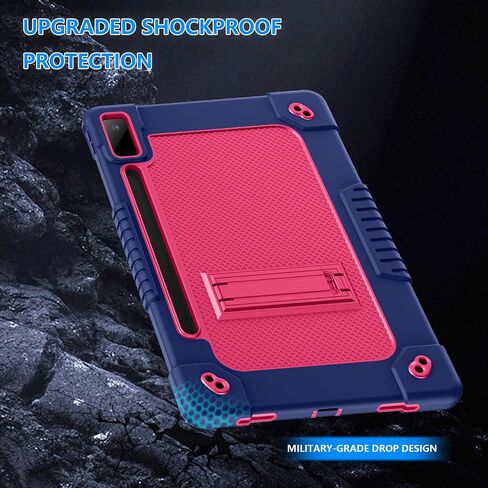 for Lenovo Tab P12 Case,for Lenovo Tab P12 12.7 Inch Tablet Case,Heavy Duty Kids Shockproof with Kickstand Shoulder Strap Case for Lenovo Tab P12 TB-370FU/Xiaoxin Pad Pro 371FC (Black/Black) in Saudi Arabia