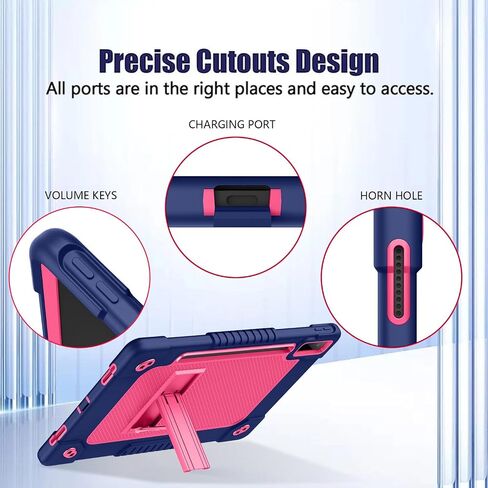 for Lenovo Tab P12 Case,for Lenovo Tab P12 12.7 Inch Tablet Case,Heavy Duty Kids Shockproof with Kickstand Shoulder Strap Case for Lenovo Tab P12 TB-370FU/Xiaoxin Pad Pro 371FC (Black/Black) in Saudi Arabia