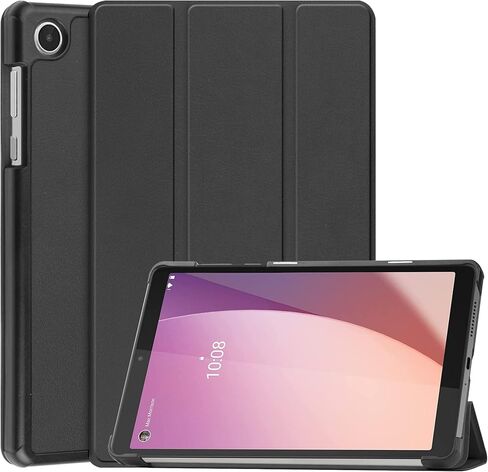 حافظة ذكية لجهاز Lenovo Tab M8 الجيل الرابع (2023)، غطاء حافظة ذكي خفيف الوزن ثلاثي الطي من Ratesell لجهاز Lenovo Tab M8 الجيل الرابع TB-300FU أسود in Kuwait