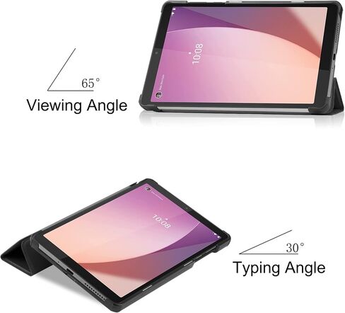 حافظة ذكية لجهاز Lenovo Tab M8 الجيل الرابع (2023)، غطاء حافظة ذكي خفيف الوزن ثلاثي الطي من Ratesell لجهاز Lenovo Tab M8 الجيل الرابع TB-300FU أسود in Kuwait