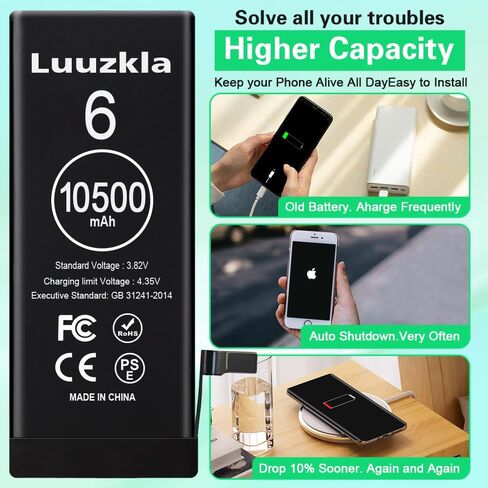Luuzkla 10500mAh (2024 New Upgrade) Battery Compatible with SE, Super Capacity Battery Replacement Compatible with SE, with Full Tool Kits-0 Cycle High Capacity-24 Months Service in Saudi Arabia